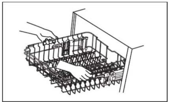 MIDEA MDWEB1004MB - Adjusting the upper basket - 1