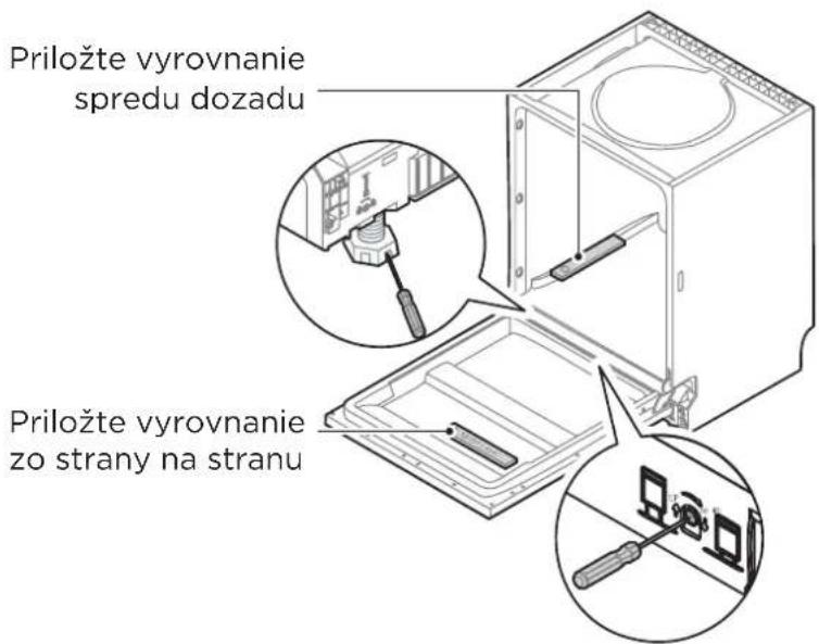 MIDEA MDWEB1004MB - Krok 5: Vyrovnanie umývačky riadu - 1