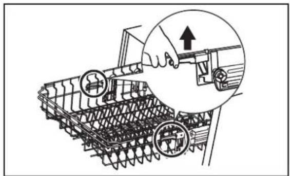 MIDEA MDWEB1004MB - Adjusting the upper basket - 2