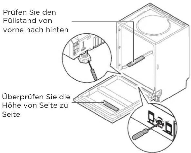 MIDEA MDWPB1303LS - Schritt 5. Ausrichten des Geschirrspülers - 1
