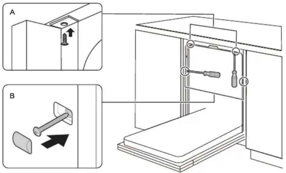 MIDEA MDWPB1303LS - Schritt 4. Installationsschritte des Geschirrspülers - 1