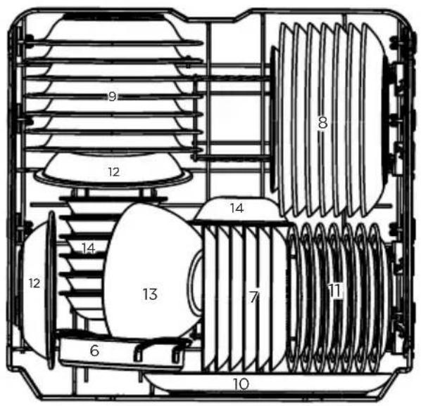 MIDEA MDWEF1433GW - Panier inférieur : - 1