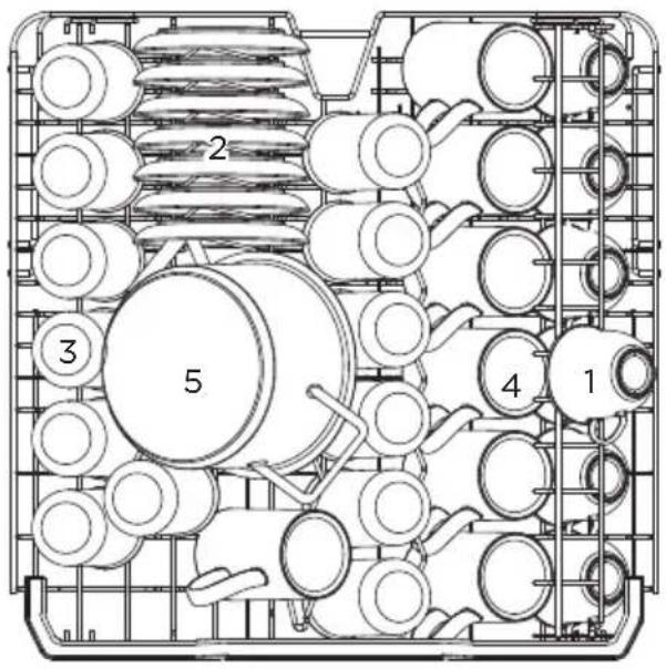 MIDEA MDWEF1433GW - Upper basket: - 1
