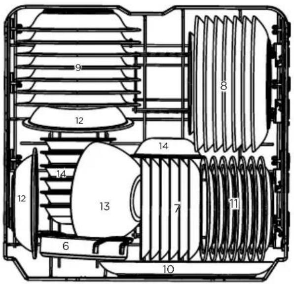 MIDEA MDWEF1433GW - Lower basket: - 1