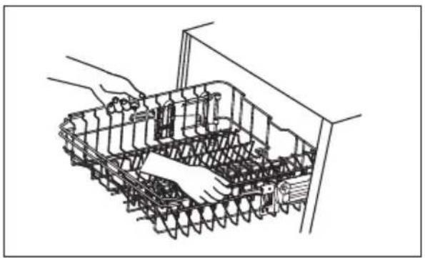 MIDEA MDWEF1433GSS - Adjusting the upper basket - 1