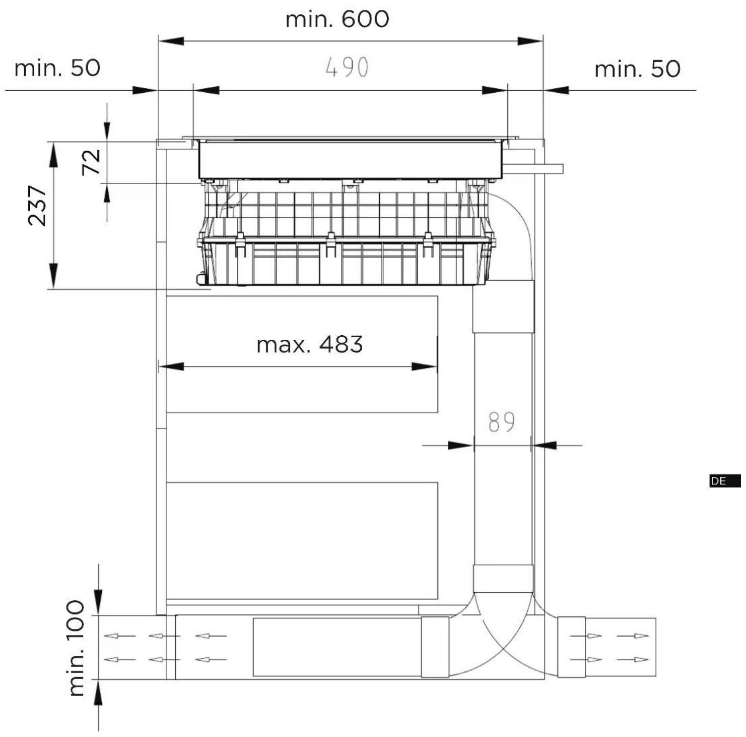 MIDEA MIH740Y038B - Umlenkblech am Herd installmenten - 8