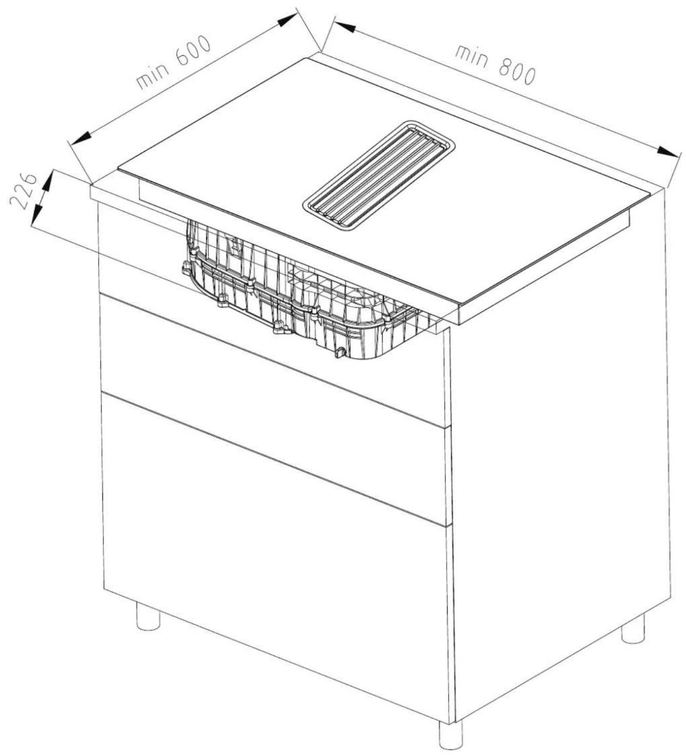 MIDEA MIH740Y038B - Fixation sur le plan de travail - 45