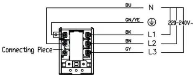 MIDEA MIH740Y038B - Conexión de la hornilla con la red de suministro electrico - 7