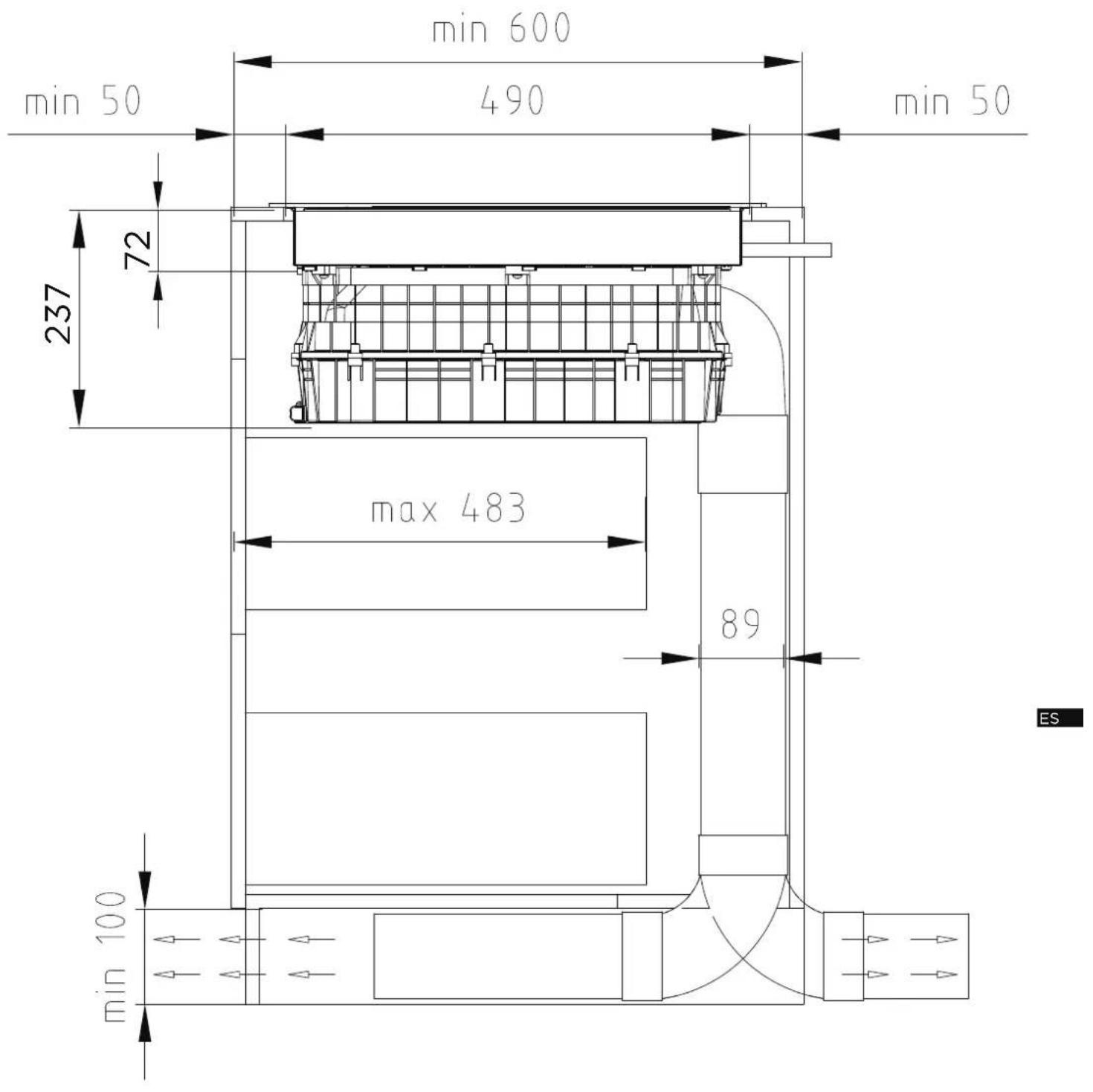 MIDEA MIH740Y038B - Instalar deflector en la cucina - 45