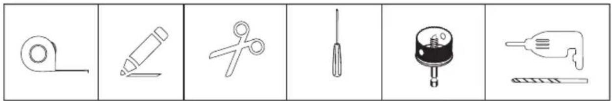 MIDEA MF110W80A - Outils nécessaires en cas d'installation par vous-même (non inclus) - 1