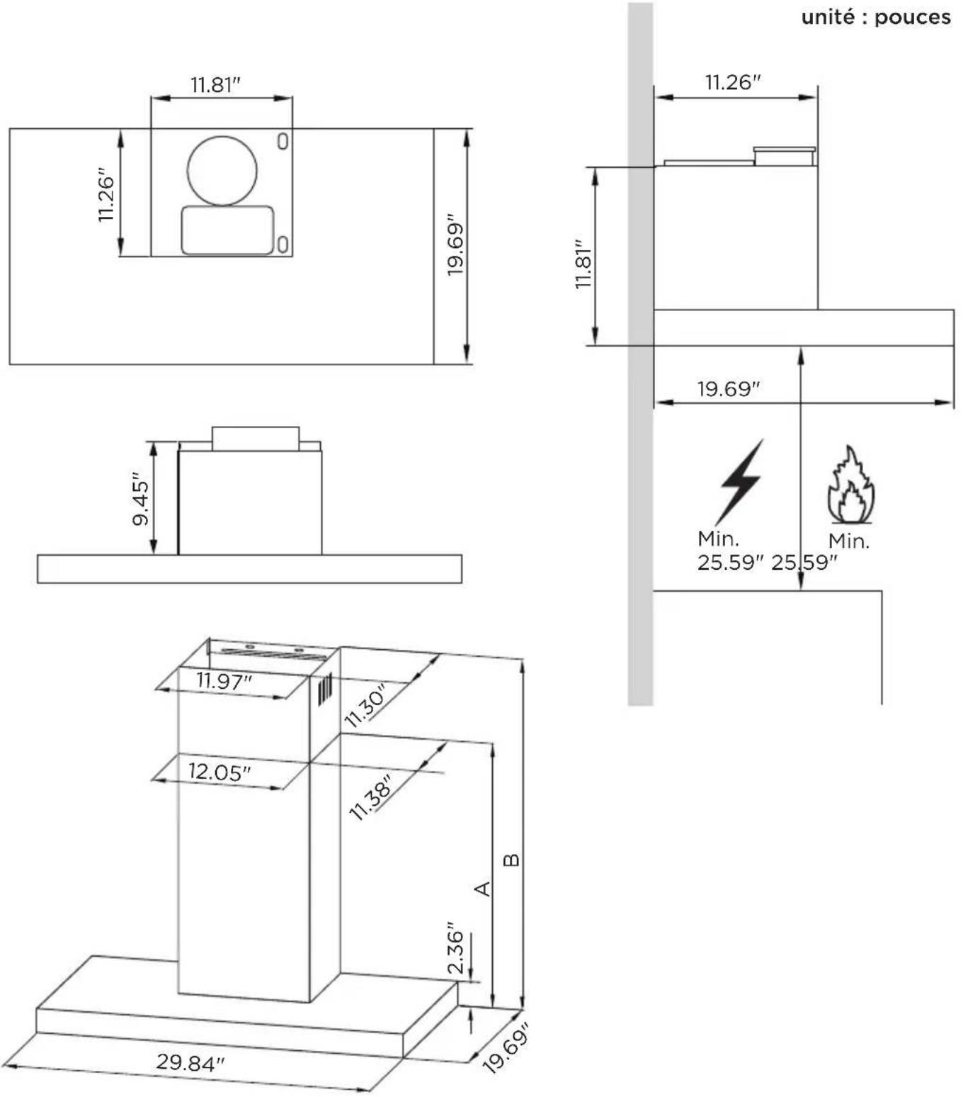 MIDEA MVT30W9AST - Dimensions - 1