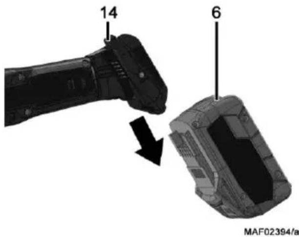 Mafell PF 80-18 PURE - Снятие аккумулятора - 1