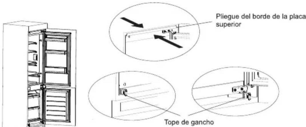 Pliegue del borde de la placa superior Tope de gancho