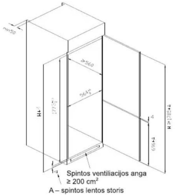 MIDEA MDRE353FGE01 - Montavimas spintelėje - 1