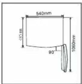 540mm 485 mm 90° 1060mm