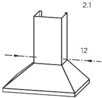 MIDEA MVP30W6AST - Assembler le couvre-cheminée inférieur : - 1