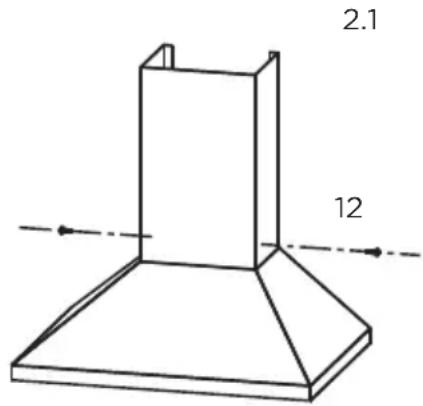 MIDEA MVP30W6AST - Assemble the Lower Chimney Cover: - 1