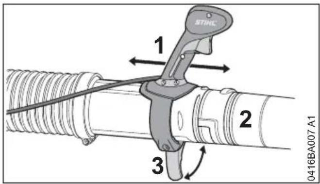 STIHL BR 450 C-EF - Regolazione dell'impugnatura di comando - 1