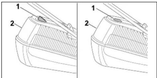 STIHL RM 248 T - Svuotamento del cesto raccolta erba - 1