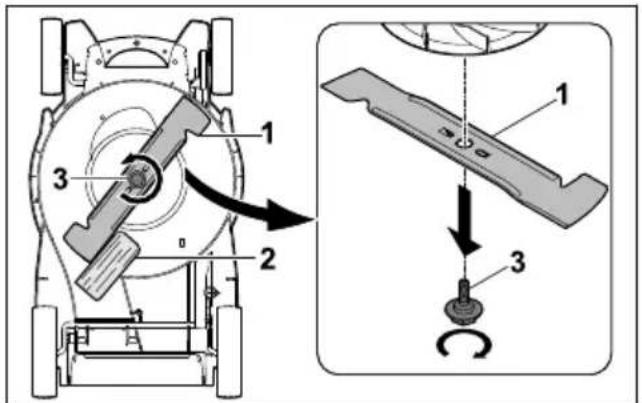 STIHL RMA 239 C - Messer abbauen - 1