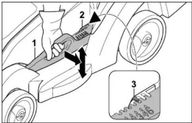 STIHL RMA 239 C - Setting the cutting height - 1