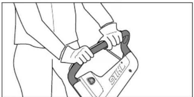 STIHL RMA 239 C - Holding and Guiding the Lawn Mower - 1