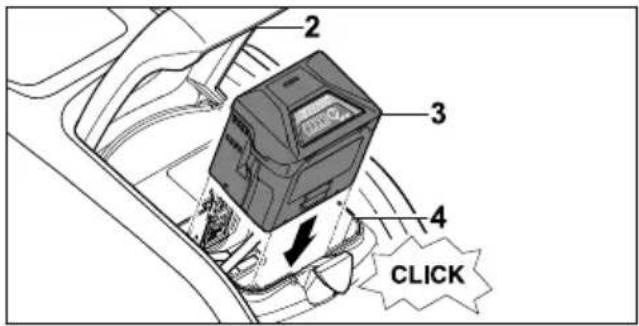 STIHL RMA 239 C - Mise en place de la batterie - 2