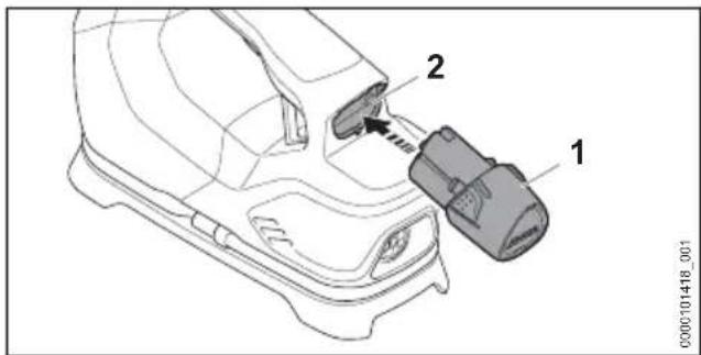 STIHL KOA 20 - Akku einsetzen - 1