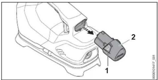 STIHL KOA 20 - Removing the Battery - 1