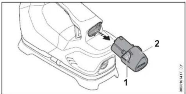 STIHL KOA 20 - Estrazione della batteria - 1