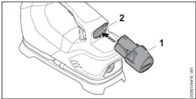 STIHL KOA 20 - Inserting the Battery - 1