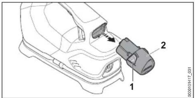 STIHL KOA 20 - Extraction de la batterie - 1