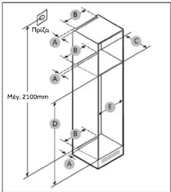 CANDY CNBQT5518E - Διαστάσεις επίπλου - 1