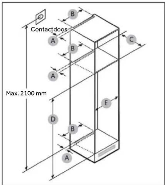 CANDY CNBQT5518E - Doorsnede van ventilatie - 3