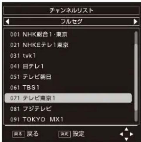 Qriom DPTV-L170 - チャンネルリストによる選局 - 2