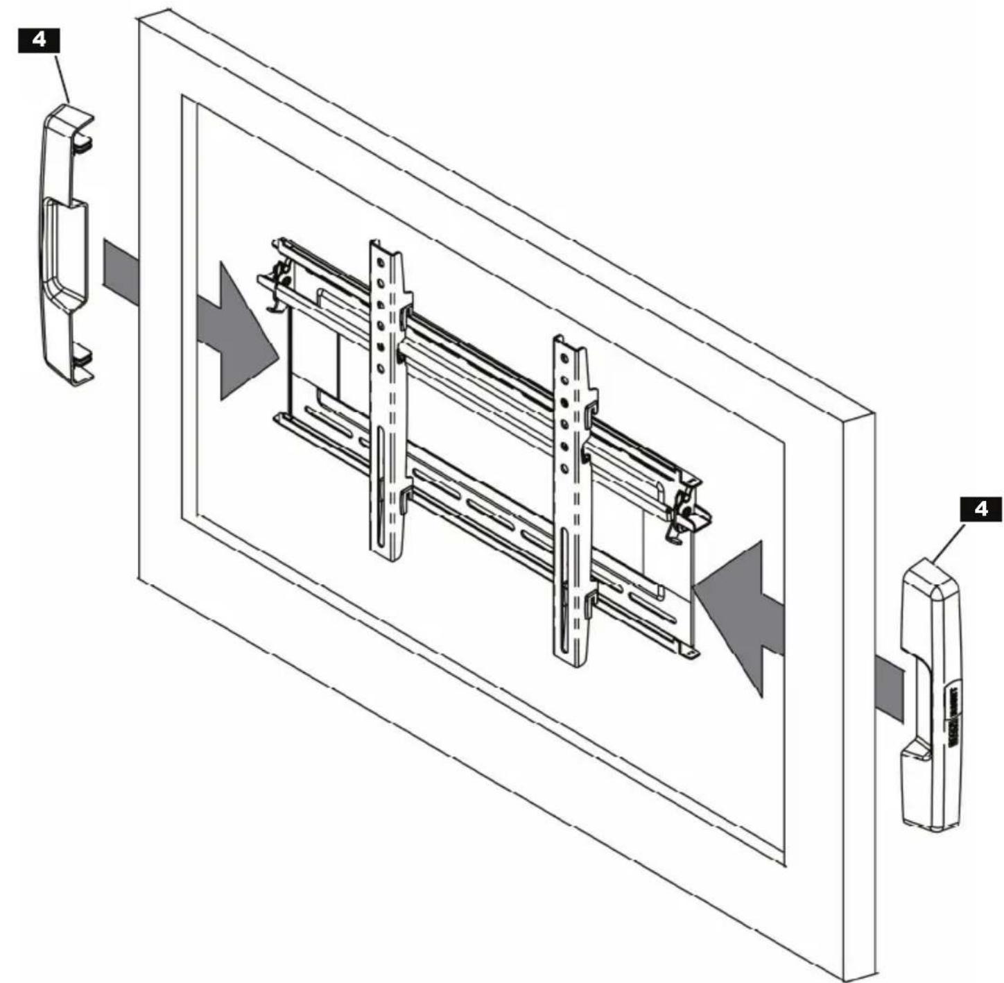 OmniMount NC200F - CAUTION! HAND TIGHTEN ONLY. OVERTIGHTENING MAY DAMAGE YOUR FLAT PANEL. - 7
