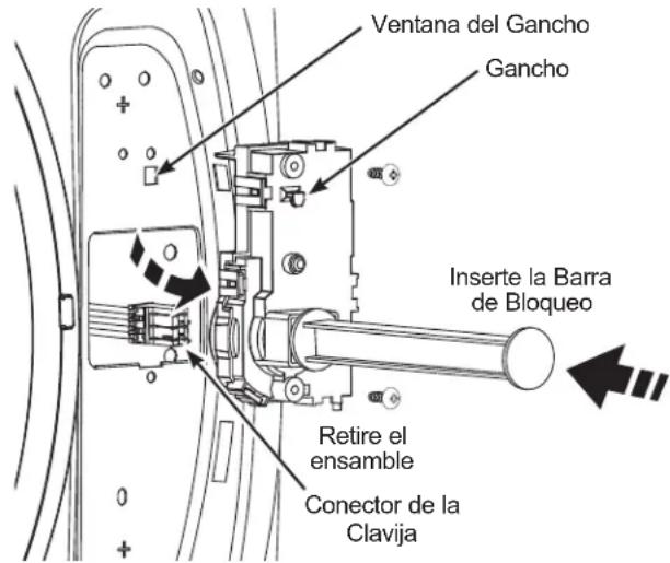 GE GFW350SSYWW - RETIRE EL ENSAMBLE DEL BLOQUEO E INSTALE EL MISMO DEL LADO OPUESTO DE LA LAVADORA (CONTINUA) - 1
