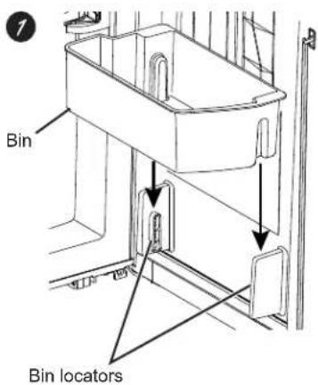 GE Profile PXD22BYPFS - To place adjustable bins into door: - 2