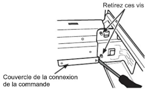 Retirez ces vis Couvercle de la connexion de la commande