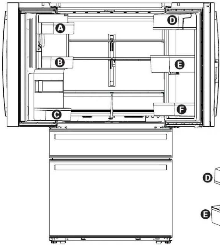 GE Profile PXD22BYPFS - Modèle Profile quatre portes, modèles avec une porte double - 2