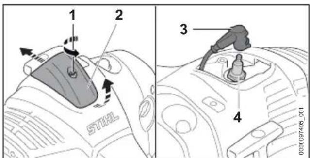 STIHL FS 490 C-M K - Pulire la candela di accensione - 1