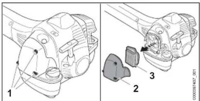 STIHL FS 490 C-M K - Sostituire il filtro dell'aria - 1