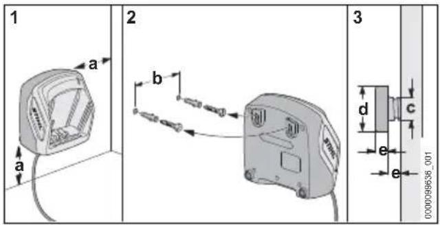 STIHL RMA 253 T - Mounting the Charger on a Wall - 1