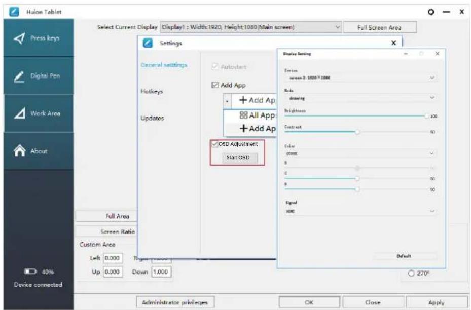 Huion Kamvas 16 - General settings - 1