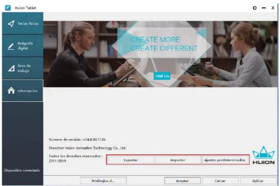 Huion Kamvas 16 - Exportación e importación de datos - 1