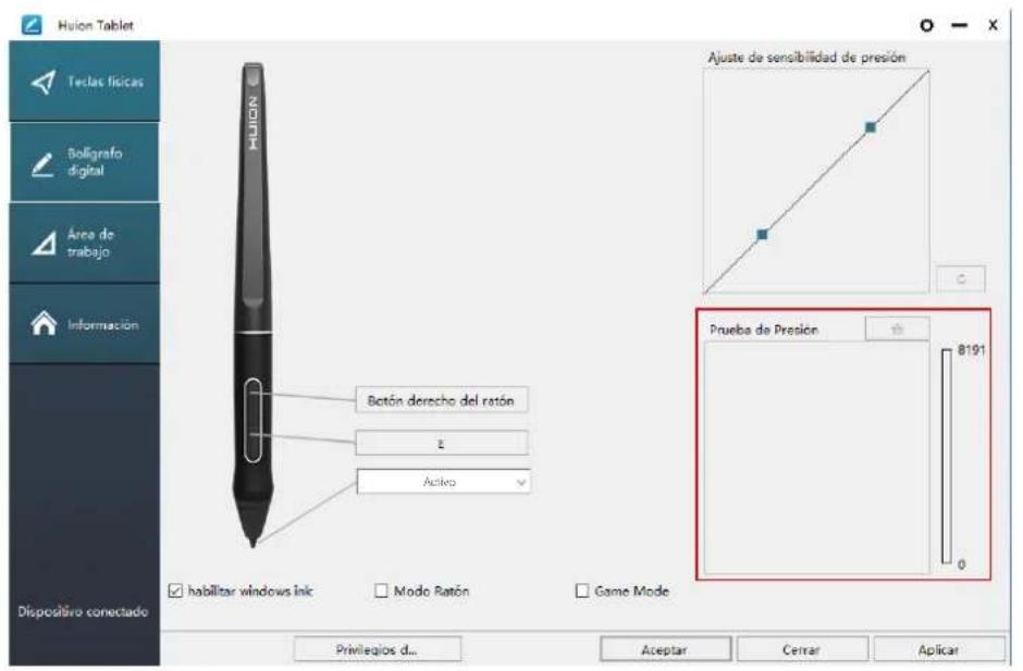 Huion Kamvas 16 - Prueba de presión del lápiz - 1