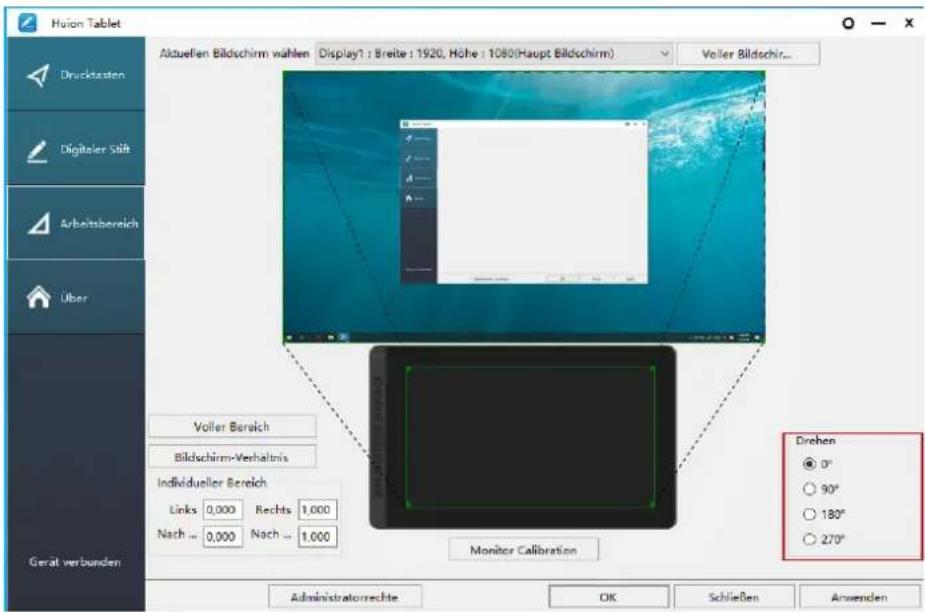 Huion Kamvas 16 - Rotation des Arbeitsbereichs - 1