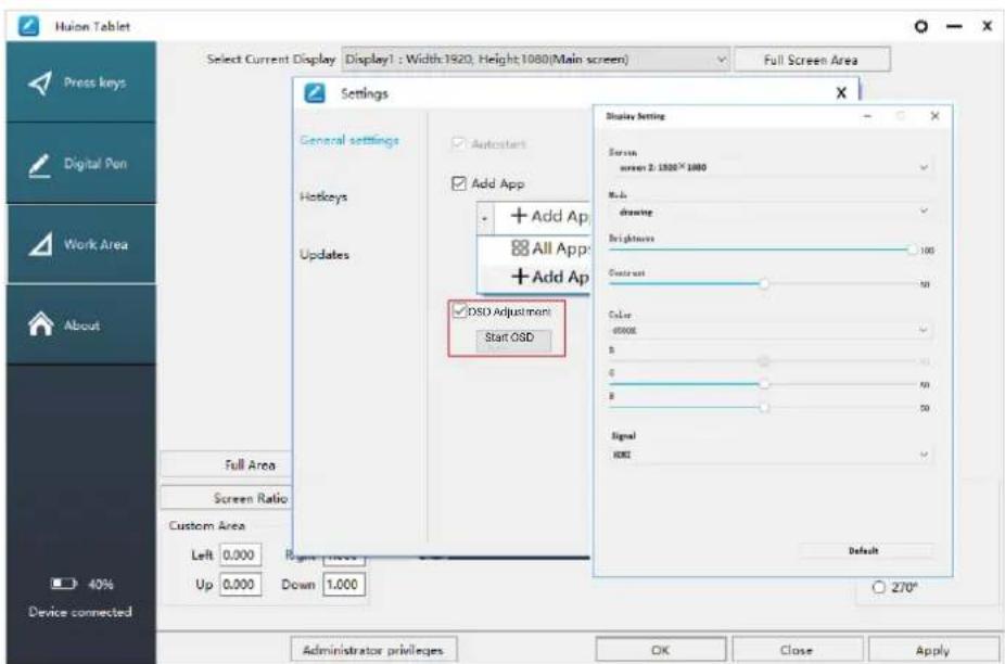 Huion Kamvas 16 - General settings - 2