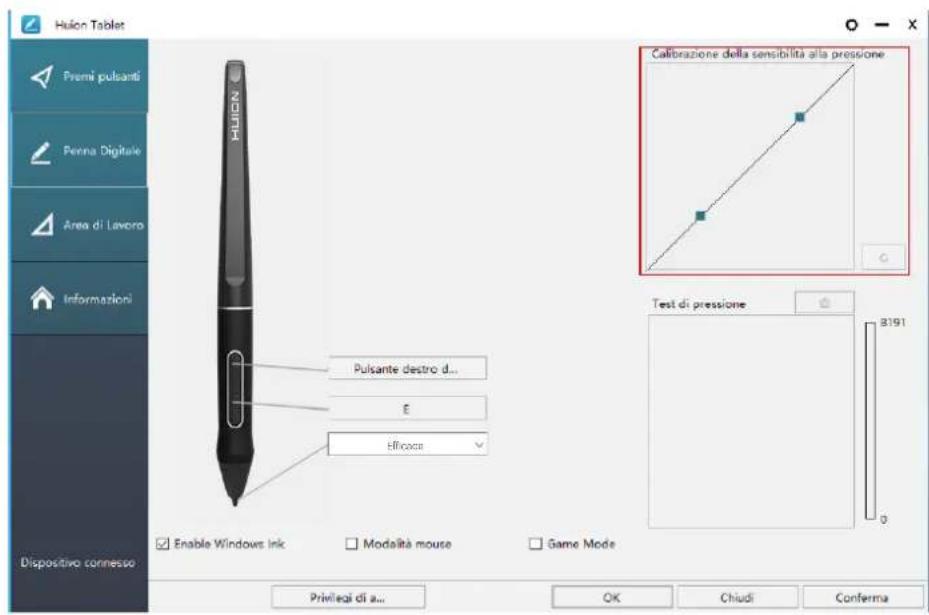 Huion Kamvas 16 - Impostazione Sensibilità di pressione - 1