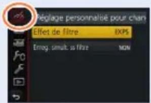 Réplage personnalisé pour chan Effet de filtre EXPS Emog. simult. ss filtre NON